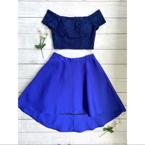 Sequin Hearts Two-Piece Off The Shoulder Dress
